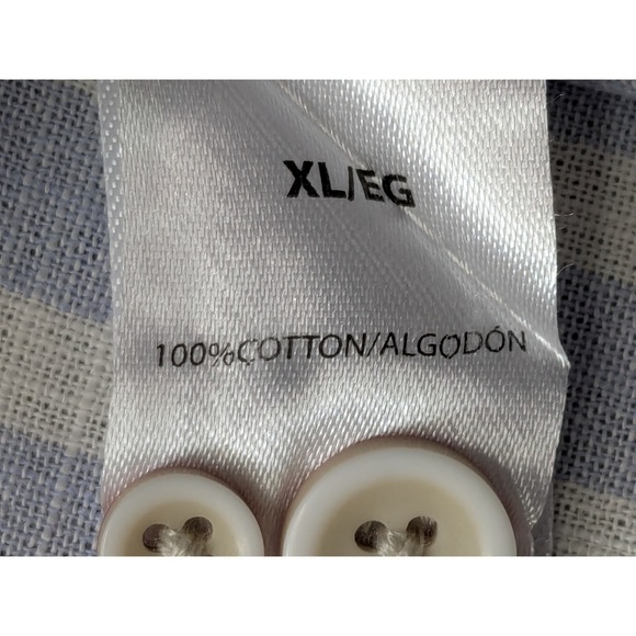 Frontier Threads by Weatherproof Mens XL Blue White Striped Cotton Shirt NWT - Picture 9 of 13